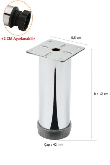 4 Adet Tablalı Ayarlı Metal Baza Ayağı 12cm